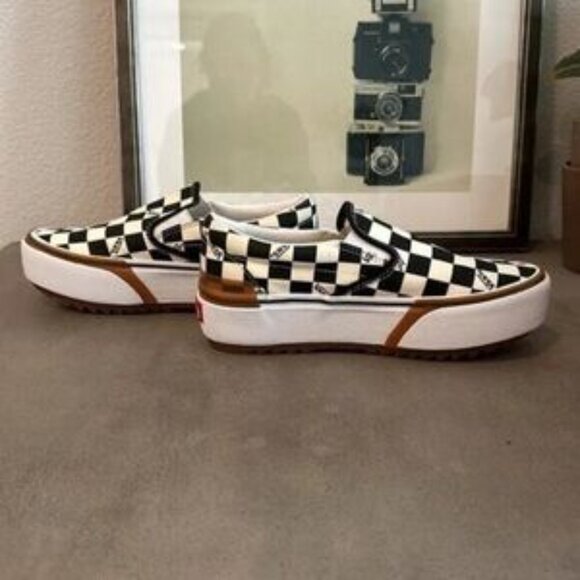 VANS Era Stacked Checkerboard Slip On Canvas Shoes - Picture 6 of 7